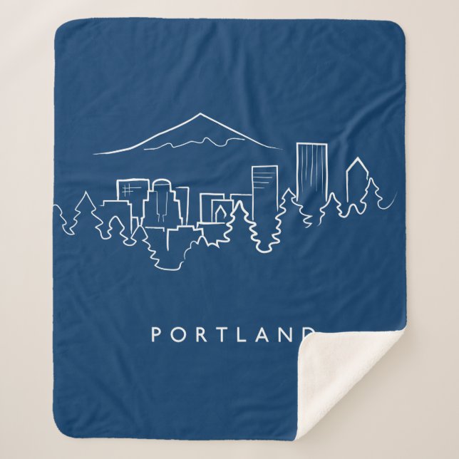 Cobertor Sherpa Skyline de Portland (Frente)
