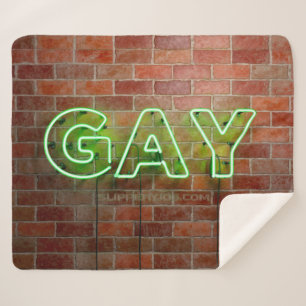Cobertor Sherpa SlipperyJoe iluminado letreiro neon gay brilhante 
