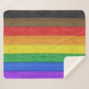 Cobertor Sherpa SlipperyJoe's Inclusive orgulho gay flag texturizo