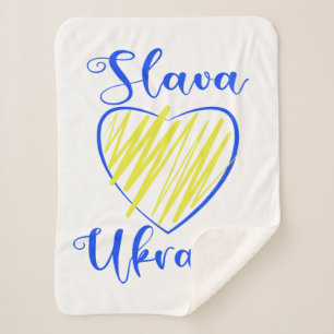 Cobertor Sherpa Slogan Slava Ucraniano Glória à Ucrânia
