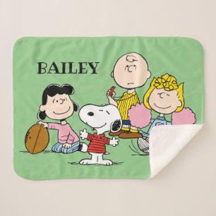 Cobertor Sherpa Snoopy e Gang Play Futebol