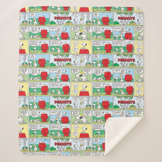 Cobertor Sherpa Snoopy e seus irmãos Andy & Olaf (Frente)