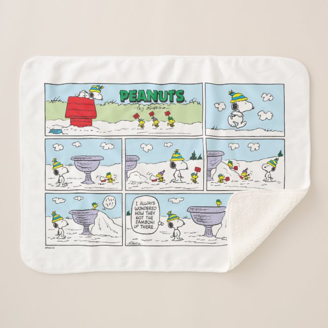 Cobertor Sherpa Snoopy & The Zamboni Crew (Frente (Horizontal))