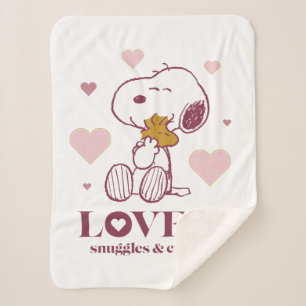 Cobertor Sherpa Snoopy & Woodstock Love é Snuggles & Cudles Pet