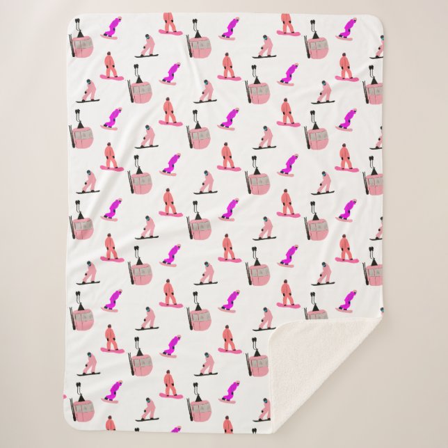 Cobertor Sherpa Snowboard Rosa Snowboard (Frente)