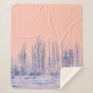 COBERTOR SHERPA SNOWFIELD WITH DRIED TREES