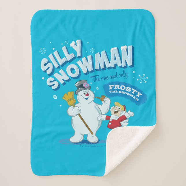 Cobertor Sherpa Snowman™ congelado | "Bobo Snowman" (Frente)