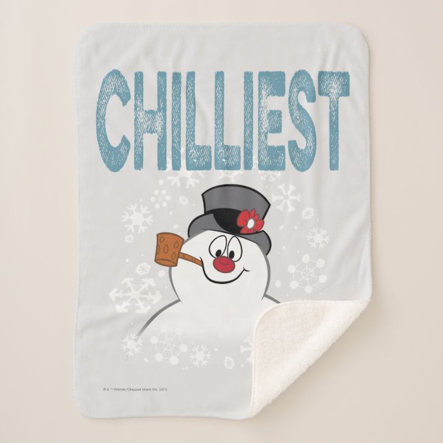 Cobertor Sherpa Snowman™ congelado | Chilliest (Frente)