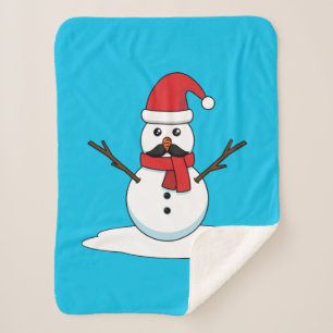 Cobertor Sherpa Snowman engraçado com bigode e papagaio