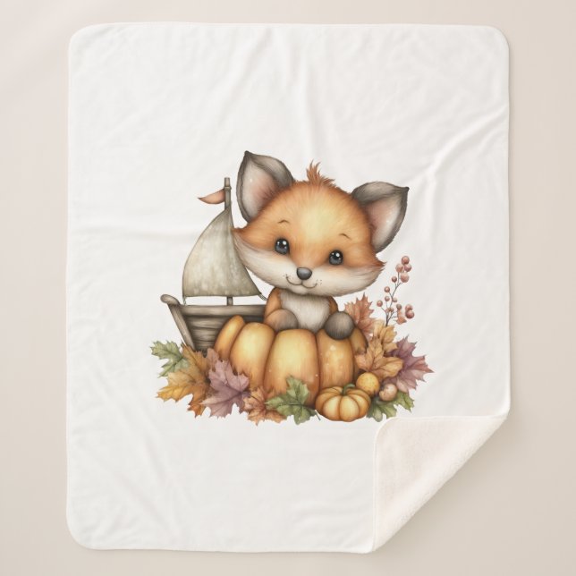 Cobertor Sherpa Só andando, Pumpkins (Frente)