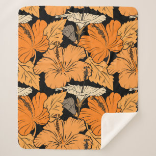 Cobertor Sherpa Sobre fundo preto. Pintor desenhado à mão rastei