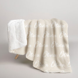 Cobertor Sherpa Soft Beige Custom Blanket for Kids & Grandparents