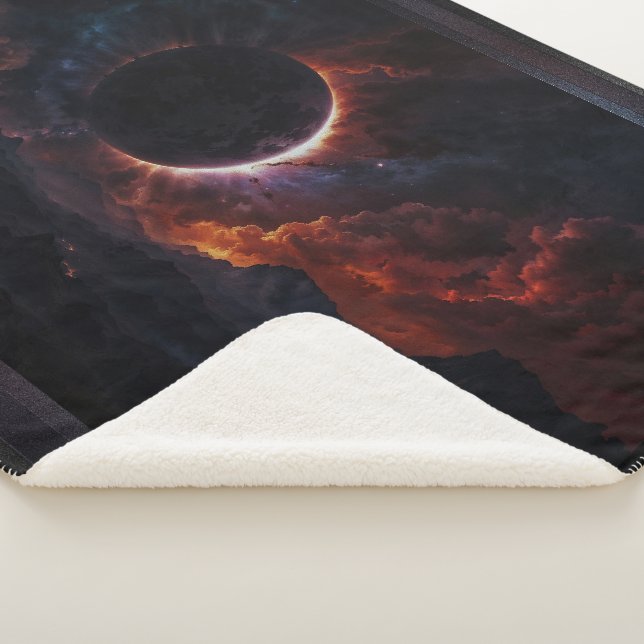 Cobertor Sherpa Solar Eclipse Cosmic Masterícula Xzendor7 Arte AI (3/4)