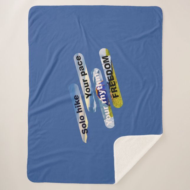 Cobertor Sherpa Sólio, seu ritmo, seu ritmo, liberdade. (Frente)