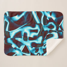 Cobertor Sherpa Sombras de ciano azul no abstrato