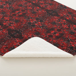 Cobertor Sherpa Sombras foliadas de vermelho branco pontilhado