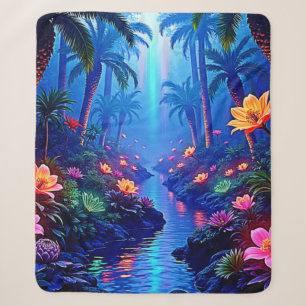 Cobertor Sherpa Sonho de Floresta Fluvial Encantada