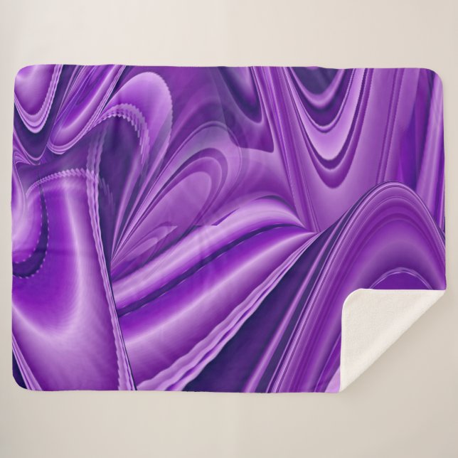 Cobertor Sherpa Sonhos de Arco-Íris de Flor Roxo (Frente (Horizontal))