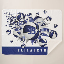 Cobertor Sherpa sopro de basquete de decoração desportiva branco a