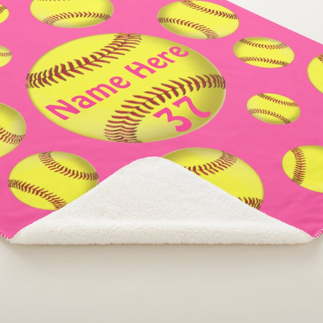 Cobertor Sherpa Soquetes personalizados de softball Ultra Soft She (3/4)