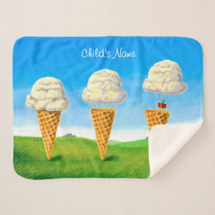 Cobertor Sherpa Sorvete Cone - Arte Whimsical com Balão de Ar Quen