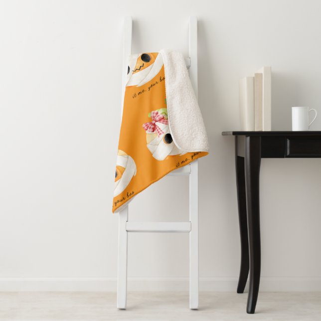 Cobertor Sherpa Sou eu, o teu "Boo Cozy Fall Pumpkin" Sherpa Blank (In Situ)