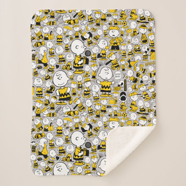 Cobertor Sherpa Sou o Charlie Brown Pattern (Frente)