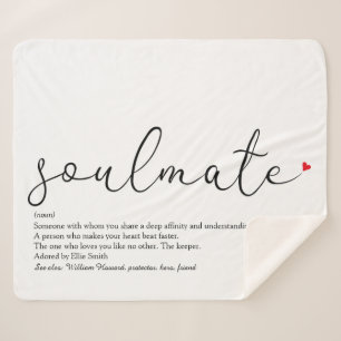 Cobertor Sherpa Soulmate Script Love Heart Definition