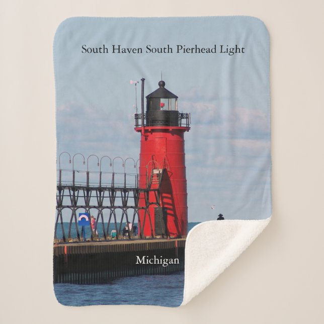 Cobertor Sherpa South Haven South Pierhead Light Sherpa coberket (Frente)