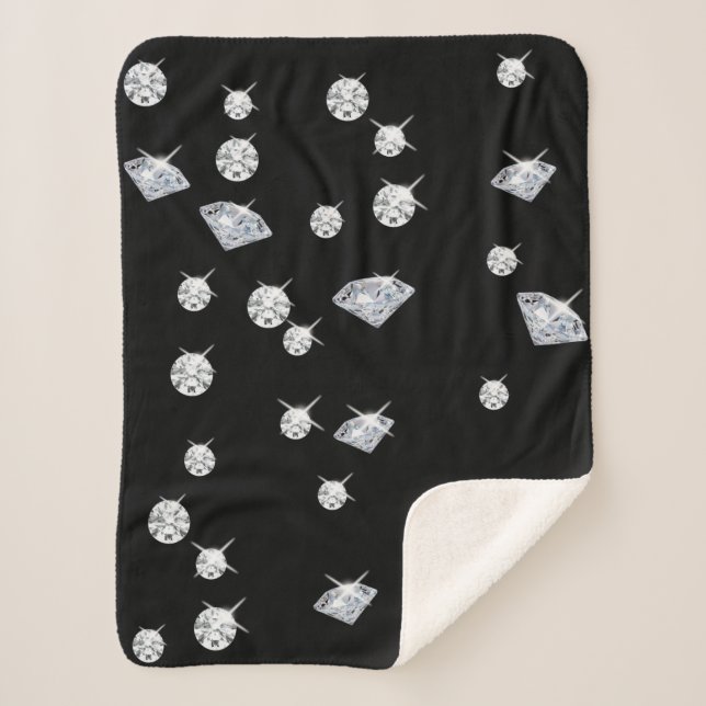Cobertor Sherpa Sparkle Diamantes (Frente)