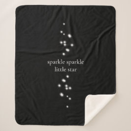 Cobertor Sherpa Sparkle Sparkle Little Star Black Starlight