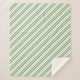 Cobertor Sherpa Spearmint Candy Cane Christmas Stripes