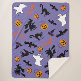 Cobertor Sherpa Spooky Cute Halloween Sherpa Fleece Blanket