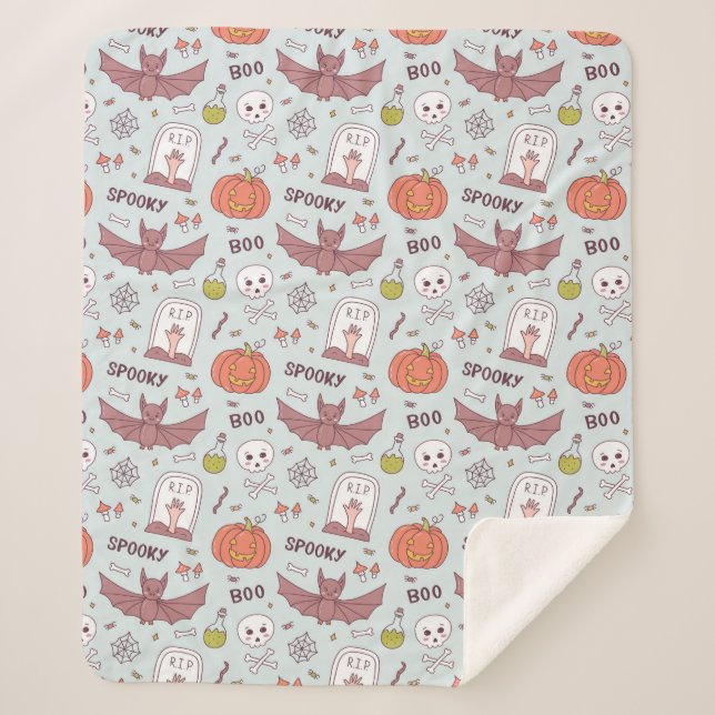 Cobertor Sherpa Spooky Halloween (Frente)