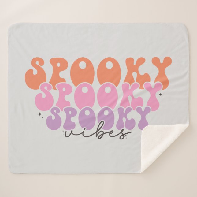 Cobertor Sherpa Spooky Spooky Vibes Spooky (Frente (Horizontal))