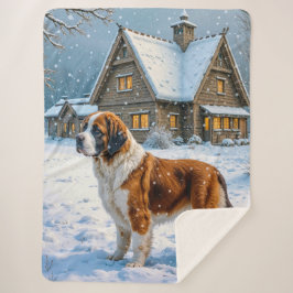 Cobertor Sherpa St Bernard Holiday 