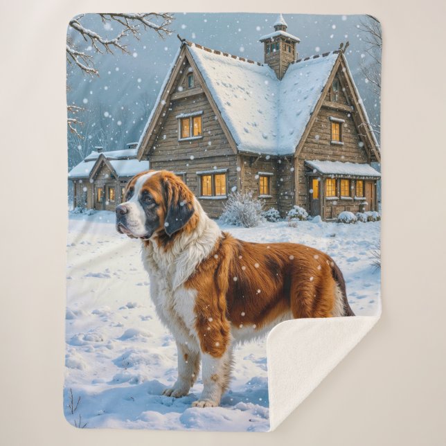 Cobertor Sherpa St Bernard Holiday  (Frente)
