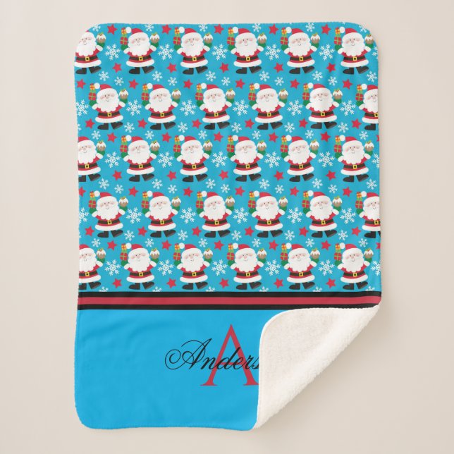 Cobertor Sherpa Stanta Blue Personalizado (Frente)