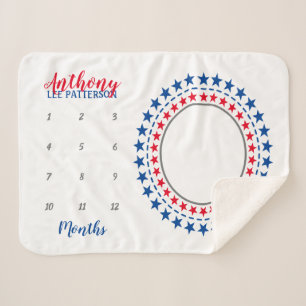 Cobertor Sherpa Star Wreath Baby Milestone Foto Sherpa Blanket
