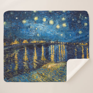 Cobertor Sherpa Starry Night no Rhone | Van Gogh |
