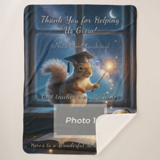 Cobertor Sherpa Starry Squirrel Teacher Appreciation Blanket
