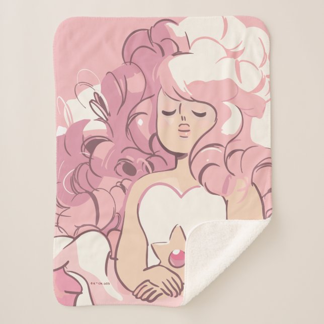 Cobertor Sherpa Steven Universe | Ilustração de Rosa Quartz (Frente)