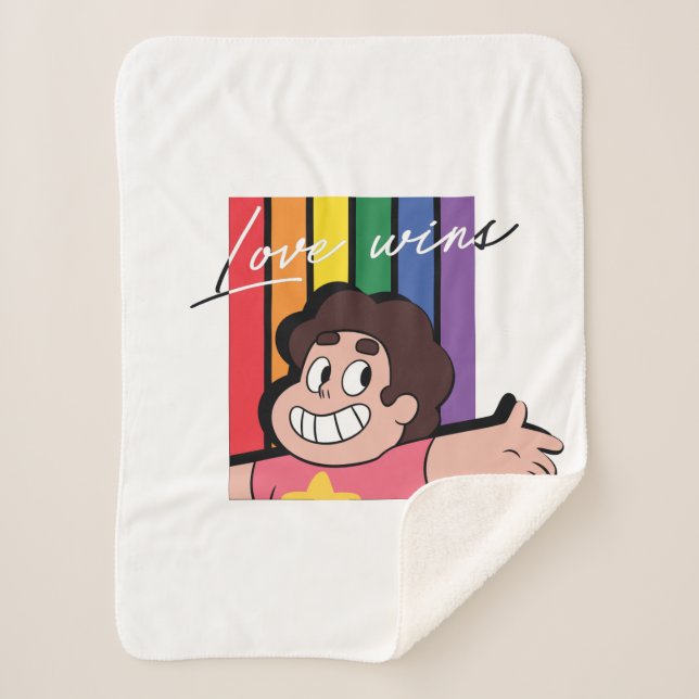 Cobertor Sherpa Steven Universe - O amor ganha (Frente)