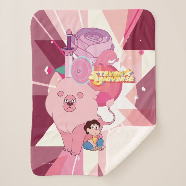 Cobertor Sherpa Steven Universe | Rosa Quartz Legado (Frente)