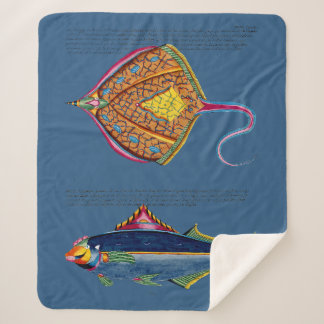 Cobertor Sherpa Sting Ray & Fish