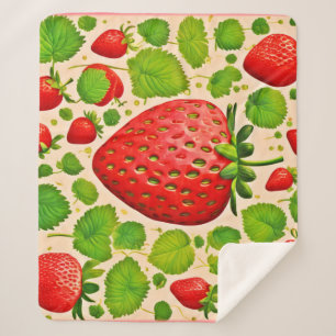 Cobertor Sherpa Strawberry Dadaist Trabalho de arte