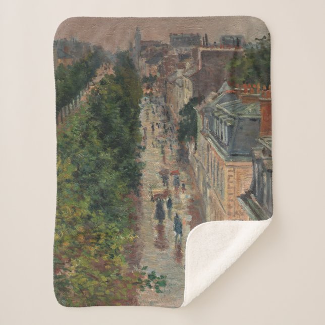 Cobertor Sherpa Street Scene em Paris, França (por Maximilien Luce (Frente)