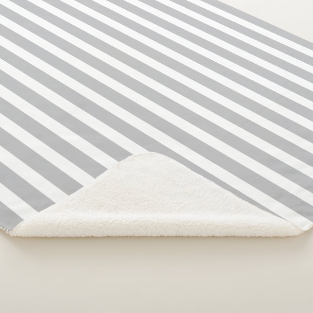 Cobertor Sherpa Stripe Em Cinzas E Branco (3/4)