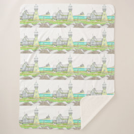 Cobertor Sherpa Stripe Lighthouse Sherpa Blanket