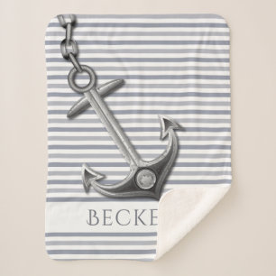 Cobertor Sherpa Stripes Ancoradas